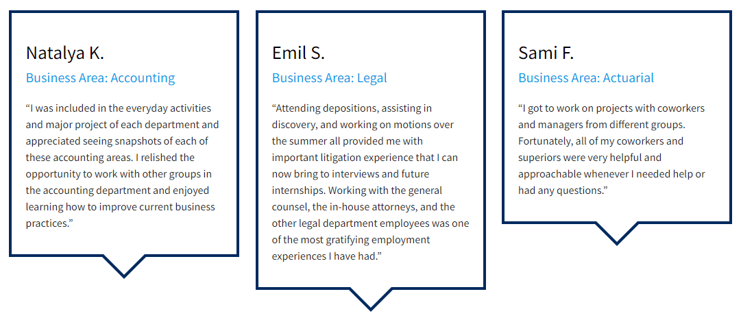 Hear from some of our interns