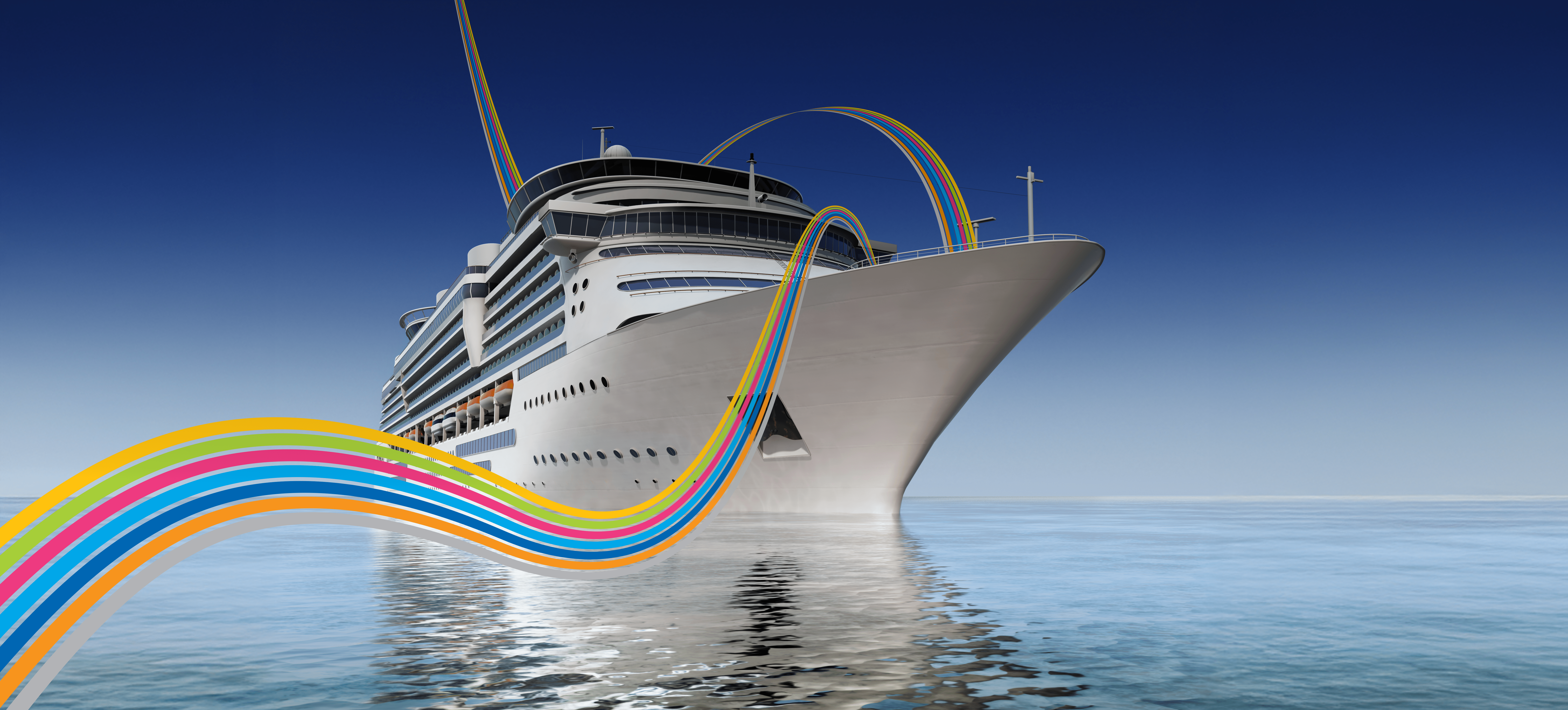 Cruise Ship With Ribbons